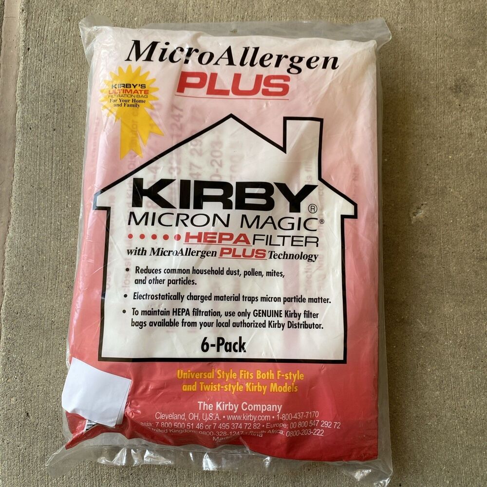 Kirby 204814 Micro Allergen Plus, Vacuum Bags, 6 Pack